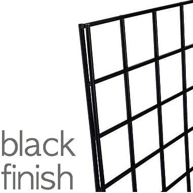 Only Hangers Gridwall Panel Display Fixture with Gondola Base - Black Grid Gondola Unit with Casters