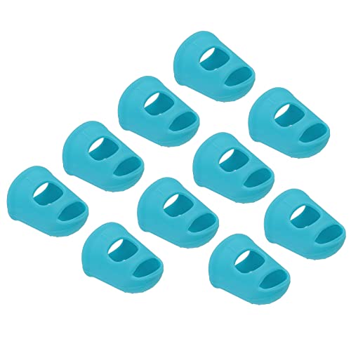 PATIKIL Finger Tips Anti Slip Fingertip Protector, 20 Pack 25mm Silicone Finger Guard for Paper Sorting Sewing Guitar Playing, Light Blue S Size - color: Light Blue