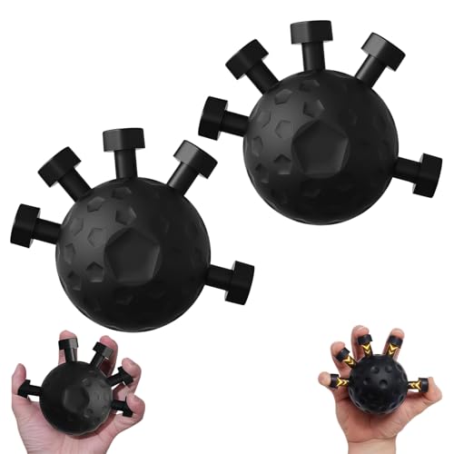 2 Pack Hand Grip Strengthener, Finger Grip Strengthener Ball, Adjustable Hand Gripper Strengthener, Forearm Strengthener, Finger Exerciser, Wrist Strengthener, Grip Strength Trainer, Finger Strength Trainer for Guitar, Rock Climbing, Fitness, Rehabilitati