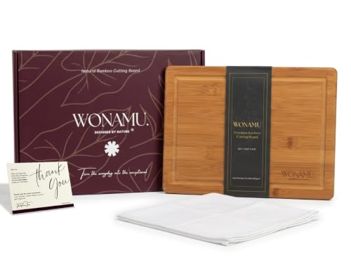 WONAMU Small Bamboo Cutting Board Non Toxic – Lightweight, Durable, Perfect For Charcuterie, Serving Snacks, And Everyday Kitchen Use – Eco-Friendly Kitchen Items And Versatile Wooden Tray - color: Natural