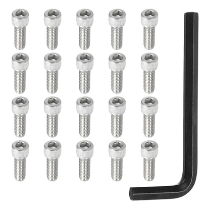 PATIKIL 3/8"-16 x 1 Socket Head Screws Cap Bolt, 10Pcs 304 Stainless Steel Hexagon Socket Screws with Hex Wrenches Full Thread for Road Bicycle Mountain Bike Auto, Silver/Black - color: Silver/Black, size: 3/8"-16 x 1"