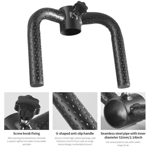 Landmine Handle (550LB Max) T Bar Row Attachment with Zero-Slip Lock, Heavy Duty Barbell Row Attachment for 2 Inch Olympic Bar, Pro TBar Row Handle, Landmine Row Attachment