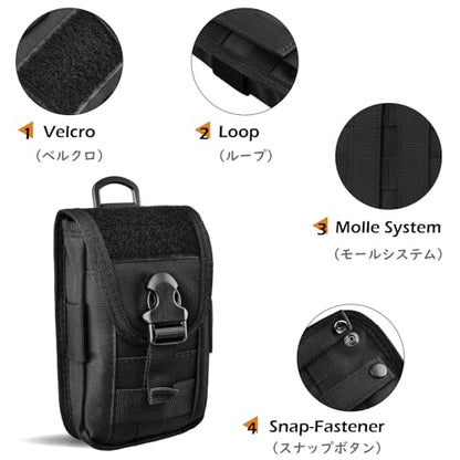 TRIWONDER Tactical Phone Pouch Molle, Smartphone Holster Bag EDC Utility Cellphone Lock Card Holder Organizer Fit for Waist Belt Case - color: 02 Green
