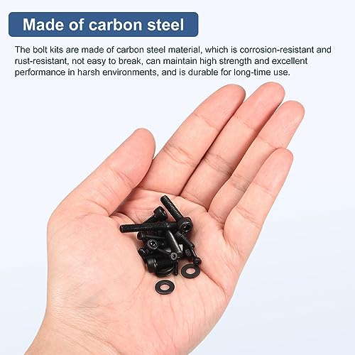 DTGN 100Pcs #8-32 Bolts Socket Head Screws Kit, #8-32 Screw Assortment, 12.9 Grade Steel #8-32 x 3/8", 1/2", 5/8", 3/4", 1" Hex Socket Head Cap Screws Bolt Set for 3D Printing DIY
