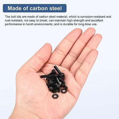 DTGN 100Pcs #8-32 Bolts Socket Head Screws Kit, #8-32 Screw Assortment, 12.9 Grade Steel #8-32 x 3/8", 1/2", 5/8", 3/4", 1" Hex Socket Head Cap Screws Bolt Set for 3D Printing DIY
