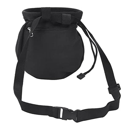 Climbing Chalk Bag Black Outdoor Rock Climbing Powder Bag Storage Waist Belt Pouch for Rock Outdoor Bouldering