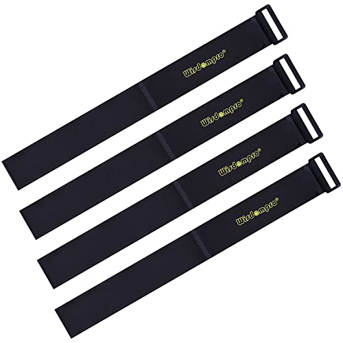 Wisdompro Extra Large 4 Pack 2x37" Hook and Loop Tie Down Straps Heavy Duty | Durable Nylon, Reusable, Long, Wide, Black, Functional, Adjustable Fastening Cinch Strap Cable Cord for Home, Office, Outdoor - size: Extra Large 4 Pack, 2 x 37 Inch
