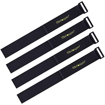Wisdompro Extra Large 4 Pack 2x37" Hook and Loop Tie Down Straps Heavy Duty | Durable Nylon, Reusable, Long, Wide, Black, Functional, Adjustable Fastening Cinch Strap Cable Cord for Home, Office, Outdoor - size: Extra Large 4 Pack, 2 x 37 Inch