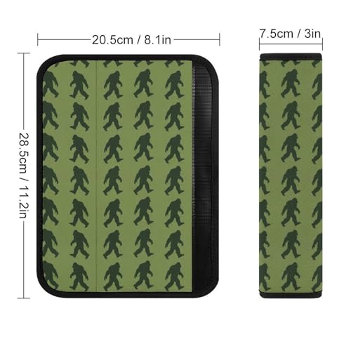 1 Pair Universal Soft and Comfortable Car Seat Belt Pad for Girls and Boys, Most Cars, Big Foot Sasquatch Green Harness Pads Strap, Neck and Shoulder Support - color: Pattern 224