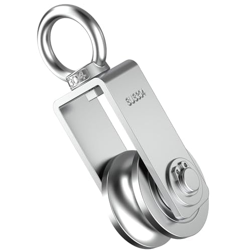 U Type Swivel Pulley Block, 304 Stainless Steel Pulleys for Wire Rope Cable Lifting, DIY Gym Equipment Part, Clothesline, Hoist - Waterproof Sturdy 360 Degree Rotating Wheel (34 mm, 1) - style: 34 mm