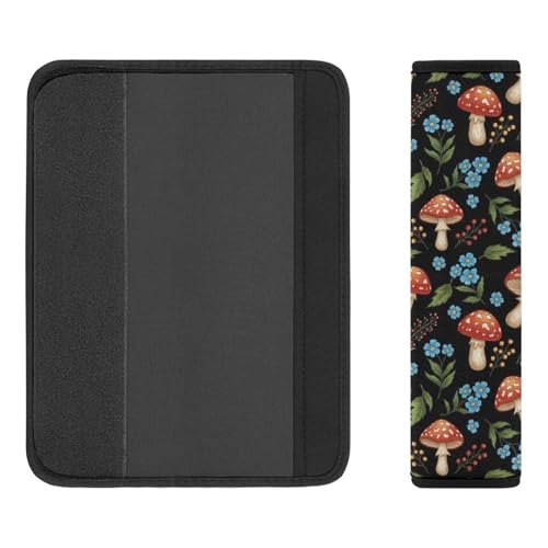 2 Pack Gothic Magic Mushroom Floral Car Seat Belt Pad Soft Padded Seat Belt Cushion for Child, Stroller Pushchair High Chair, Shock Absorption - color: Pattern 418