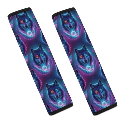 2 Pack Universal Fit Seat Belt Shoulder Pad for Kids, Car Seats Pushchair Strollers High Chair Pushchair, Space Wolf Shoulder Protector, Anti-Slip Pad - color: Pattern 559