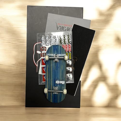 LEEFAI Pro Fingerboard Complete 34x96mm, Pre-Assembled with Bamboo Decks 5Plys, Ceramic Wheels, Op3ra Engraved Trucks V2