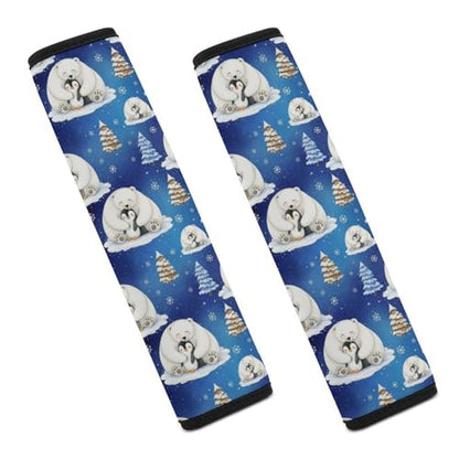 1 Pair Universal Soft and Comfortable Car Seat Belt Pad for Girls and Boys, Most Cars, Penguin White Polar Bear Animal Harness Pads Strap, Neck and Shoulder Support - color: Pattern 1196