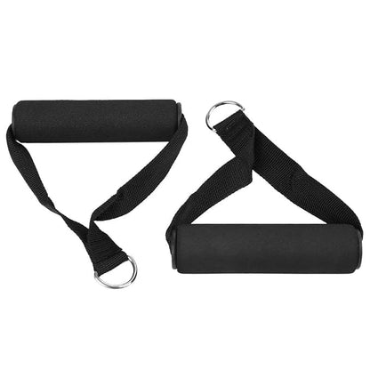 Cable Machine Attachment - Non-Slip Grips for Pulley System with Door Buckle - Durable Home Gym Handle for Pull Downs, Strength Training & Fitness Workouts | Universal Size - Black