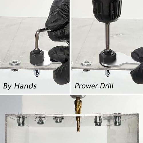 M4 Jack Nuts with Installation Tool Threaded Insert Petal Nuts Expansion Nutserts Hollow Wall Anchors for Thin Soft Wall Plastic Polywood Pressboard Hardboard