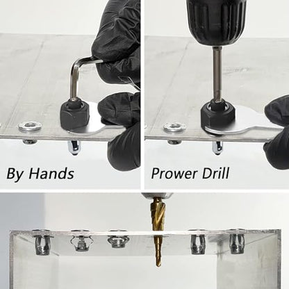 M4 Jack Nuts with Installation Tool Threaded Insert Petal Nuts Expansion Nutserts Hollow Wall Anchors for Thin Soft Wall Plastic Polywood Pressboard Hardboard