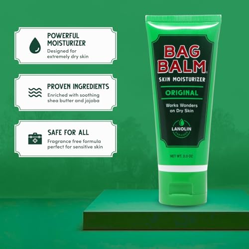 Bag Balm Vermont's Original Hand Moisturizer, Hand Balm for Dry Skin, Cracked Hands, Heels & Dry Hands Treatment, For Dogs and More Ointment, Dry Skin Lotion (2oz Tube (Pack of 2)) - size: 2 Ounce (Pack of 2)