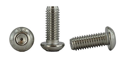 Chenango Supply 3/8-16 x 1 Stainless Socket Button Head Cap Screws | 18-8, Coarse Thread, Full Thread, Hex Drive, Corrosion-Resistant - size: 3/8-16 X 1