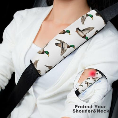 2PCS Cute Mallard Ducks Seat Belt Cover Soft Padded Neck Strap Covers for Kids, All Vehicles, Comfortable Driving - color: Pattern 407
