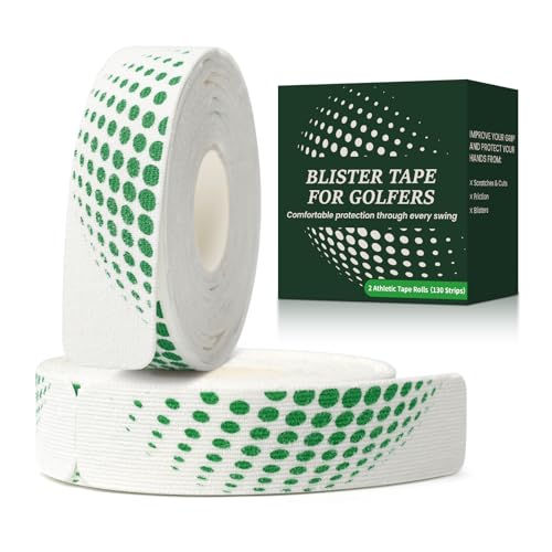 Blister Tape for Golf, Gym & Sports, 2 Pack Athletic Finger Tape | 4-Way Stretch Breathable Adhesive Sports Strips for Blisters Protection, Comfortable Stable Grip Support