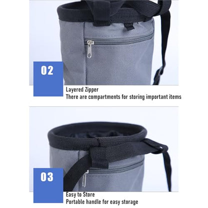 Climbing Chalk Bag, Large Capacity Abrasion Proof Oxford Fabric with Adjustable Waist Belt and Zippered Pocket, for Rock Climbing Weightlifting Gymnastics