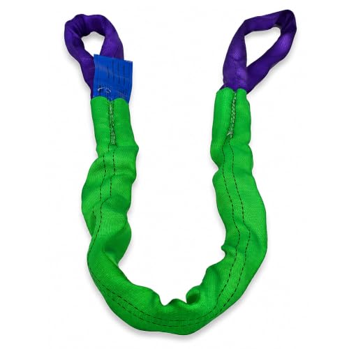 2" x 8' Lifting Sling Straps Polyester Web Slings 4400 Lbs Vertical, 3520 Lbs Choker, 8800 Lbs Basket (Green/Purple) - size: 2 Inch x 8 Feet