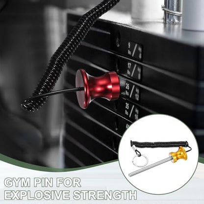 Weight Stack Pin, Weight Gym Pin Strength Training Equipment Replacement with Pull Rope for Commercial Home - color: Gold, size: 0.3 x 3.9 Inch