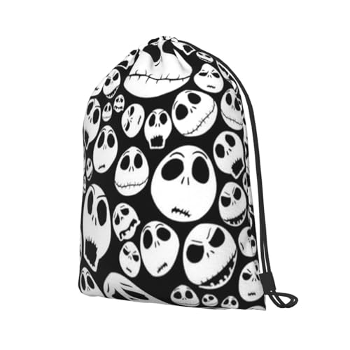 Halloween Skull Drawstring Backpack String Bag Gym Sackpack Lightweight Waterproof Sport Bag for Women Men - color: Halloween Skull