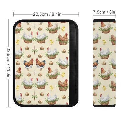 1 Pair Soft Padded Seat Belt Cover for Child, Most Cars, Cute Chicken Farmhouse Shoulder Harness Cover, Neck and Shoulder Support - color: Pattern 1046