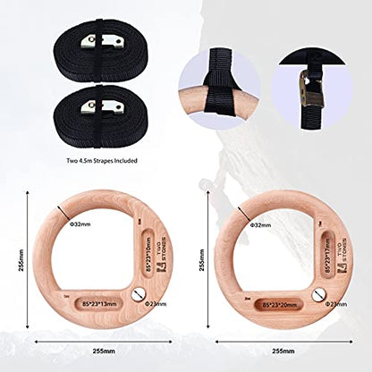 Two Stones Portable Hangboard Rock Climbing as Pull Up Ring for Rock Climbers Trainning Indoor or Outdoor Fingerboard Climbing Hang Board for Climbing