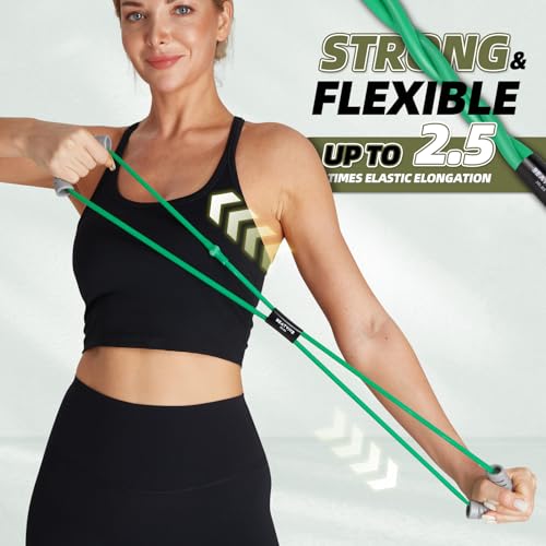 Figure 8 Resistance Bands with Handles, Arm Resistance Bands | Home Workout, Physical Therapy, Strength Training, Travel Portable, Arm workouts - color: Yellow -10lbs