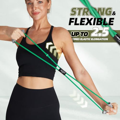 Figure 8 Resistance Bands with Handles, Arm Resistance Bands | Home Workout, Physical Therapy, Strength Training, Travel Portable, Arm workouts - color: Black - 50lbs