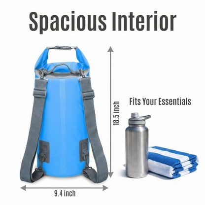 1 PC 5L Roll Top Dry Storage Bag,gym bags Lightweight Waterproof Backpack for Travel Swimming Boating Kayaking Camping Beach, Durable Outdoor Gear Blue