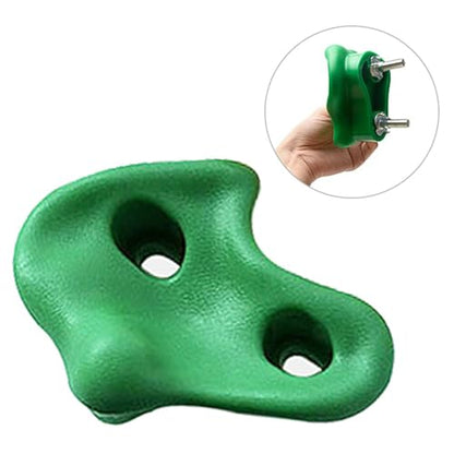 HERCHR 10 Rock Climbing Holds, PE Ergonomic Rock Wall Holds Grips for Indoor and Outdoor Playground Play Set Includes Mounting Hardware - color: Green