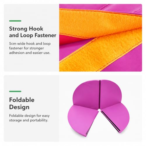 Folding Safety Mat for Home Spinning Round Pole Dance Mat, Round Foldable Aerial Yoga Mat for Pole Dancing, Gymnastics, Aerial Hoop, Simple Maintenance - size: 160*3cm/63*1.2in