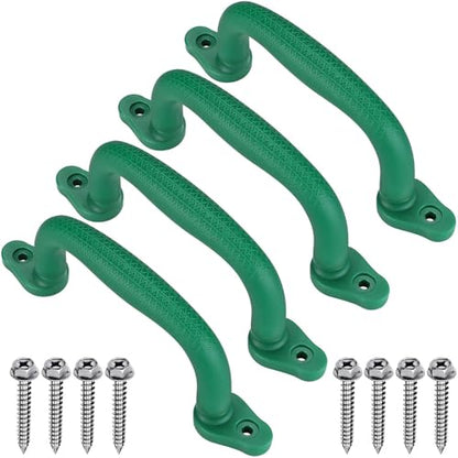SELEWARE Green Playground Safety Handles 4Pcs Kids Playground Grab Handles | Non-Slip Durable Plastic Handle Indoor Outdoor Playset Handle for Playhouse, Treehouse, Climbing Frame, Jungle Gym, Swing Set - color: Army Green (4 Pack)