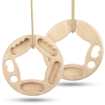 Hangboard Rock Climbing for Climbing Home Training Finger Strengthener, Pull-up Grip Arm Training Portable Finger Board Rock Holds Indoor and Outdoor - style: Round