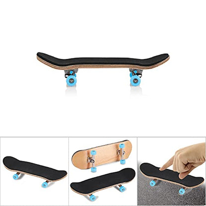 1Pc Maple Wooden Alloy Fingerboard Finger Skateboard Box with Reduce Pressure Kids - color: Light Blue