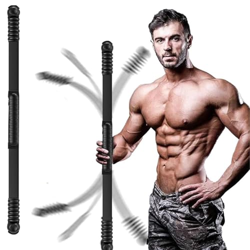 Fitness Bar, Elastic Resistance Exercise Bar for Strength Training | Physical Therapy Equipment for Arm Training, Pilates Workouts, Muscle Stretching, Home Exercise & Sports Fitness - color: Dark Black