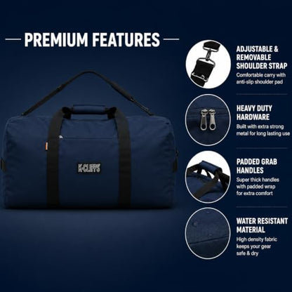 Heavy Duty Cargo Duffel Large Sport Gear Drum Set Equipment Hardware Travel Bag Rooftop Rack Bag - color: Navy, size: 24" x 12" x 12"