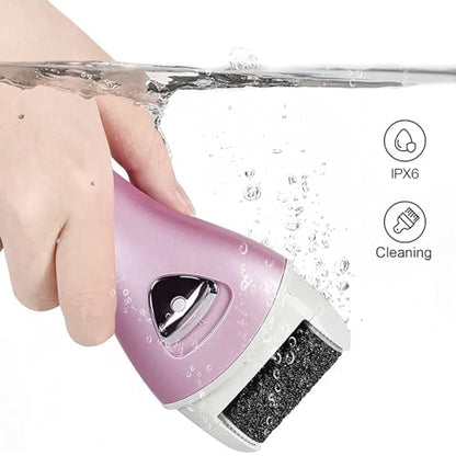 Electric Feet Callus Removers Rechargeable,Portable Electronic Foot File Pedicure Tools, Electric Callus Remover Kit,Professional Pedi Feet Care Perfect for Dead,Hard Cracked Dry Skin - color: 002-pink