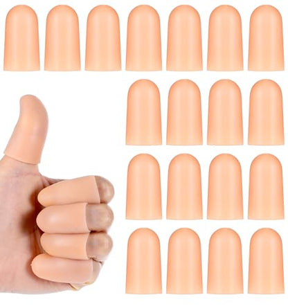 20 Pcs Rubber Thumb, Rubber Thumb Protector Silicone Reusable | Rubber Fingers Silicone Finger Guards, Reusable Waterproof Finger Protection Covers for Cooking, Crafts, Writing