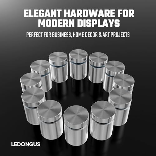 12-Pack Stainless Steel Standoff Screws with Wall Anchors & Rubber Pads – Sign Mounting Hardware for Acrylic Signs, Photo Frames, Advertising Boards, Silver (3/4" x 1" / 19mm x 25mm) - size: 3/4" x 1" / 19mm x 25mm