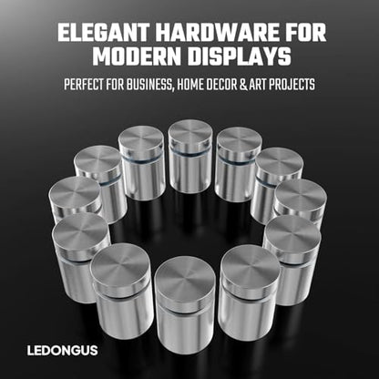 12-Pack Stainless Steel Standoff Screws with Wall Anchors & Rubber Pads – Sign Mounting Hardware for Acrylic Signs, Photo Frames, Advertising Boards, Silver (3/4" x 1" / 19mm x 25mm) - size: 3/4" x 1" / 19mm x 25mm