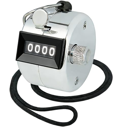 Amble Tally Clicker Counter, Metal Case Mechanical Clicker Digital Handheld Tally Counter with Nylon Lanyard - color: 1-pack