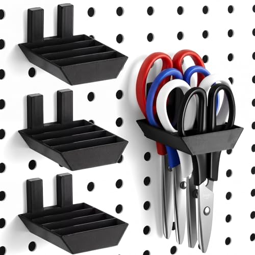 Zonon 4 Pcs Pegboard Plier Holders Plastic 4 Slot Pegboard Tool Hangers for Pliers, Scissors, Peg Board Organizer Accessories, Tool Hangers Shelving Display Hooks Organizer(Black) - color: Black, size: 4 Slot