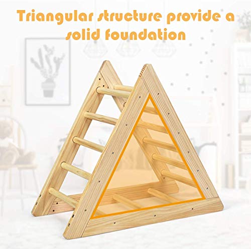 GLACER Wooden Climbing Triangle Ladder, Toddler Triangle Climber with 3 Different Climbing Ladders for Kids 3 Years Old+, Indoor Playful Climbers to Develop Strength, Balance and Motor Skills
