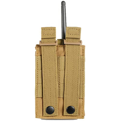 FRTKK Tactical Radio Holder Radio Holster Molle Radio Pouch Universal Radio Case Military Heavy Duty Radio Bag for Police Firefighter Two Ways Walkie Talkies Vest (Tan) - color: Tan