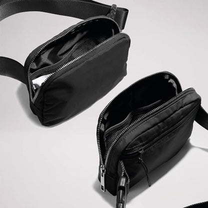 YOSHUYUKI Fanny Pack Crossbody Bag Trendy Waterproof Small Sling Cross Body Purse for Women Men Fashion Waist Packs Mini Belt Pouch Chest Bum Hip Bag Lulu Dupes for Travel Vacation Running Black - color: Black